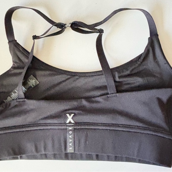 Savage X Fenty “Band-It Low Impact Sports Bra” size M “black caviar/oil slick” - Picture 6 of 7